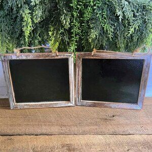 2 Weathered Primitive Wood Small Chalkboard Wall Hangings Farmhouse Decor